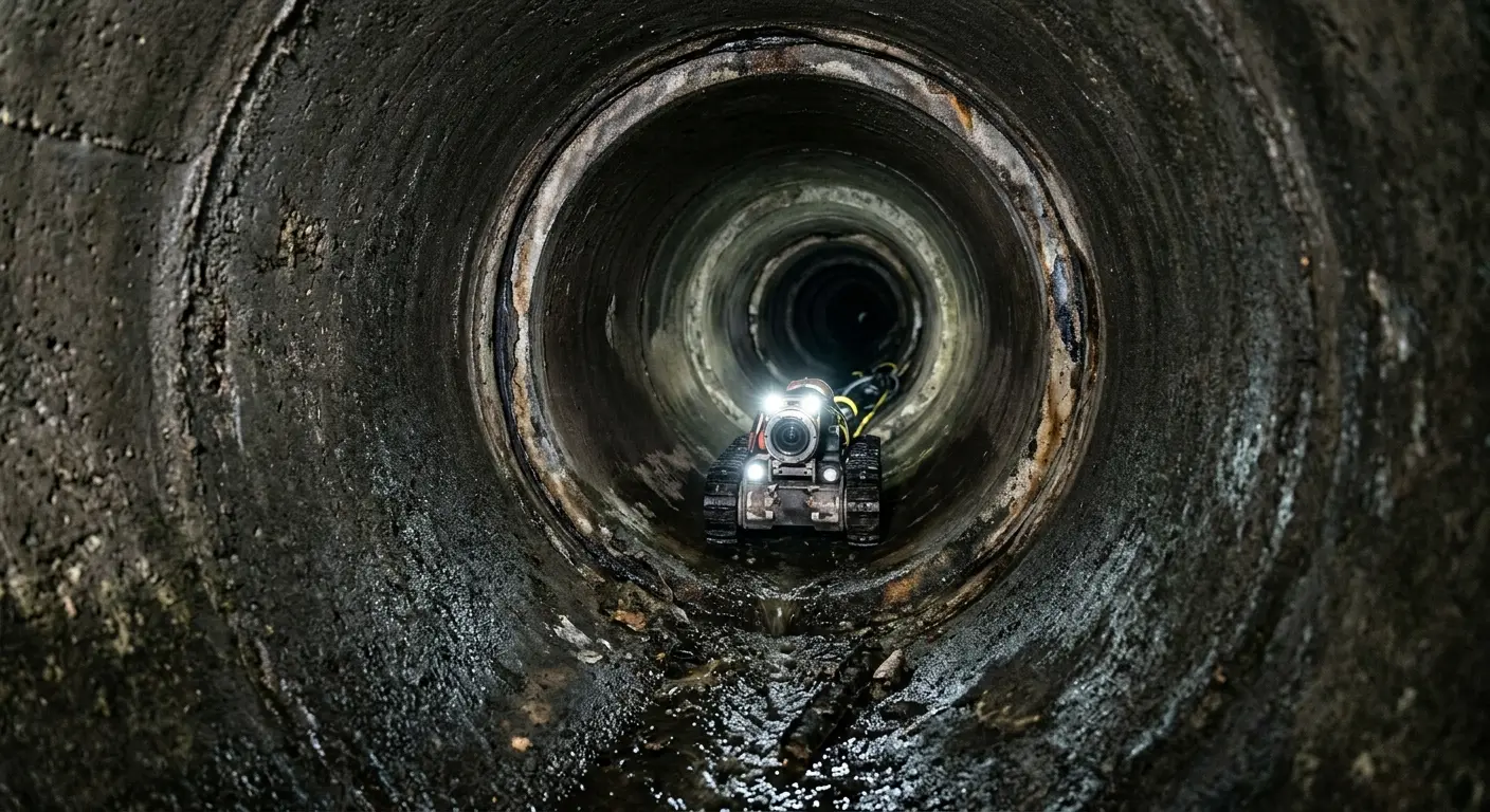 Robotic sewer camera inspecting pipe interior for Sewer Line Repair in Oak Grove